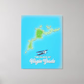 Virgin Gorda Map Canvas Afdruk (Voorkant)