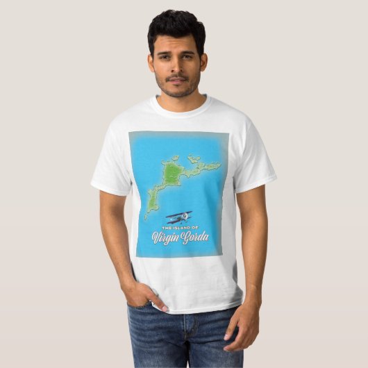 Virgin Gorda Map T-shirt (Voorkant volledig)