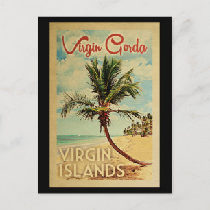 Virgin Gorda Palm Tree Vintage Travel Briefkaart