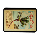 Virgin Gorda Palm Tree Vintage Travel Magneet (Horizontaal)