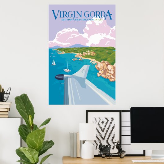 Virgin Gorda Poster (Roze) (Thuiskantoor)