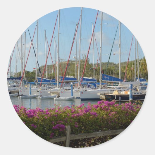 Virgin Gorda Yacht Harbour Ronde Sticker (Voorkant)