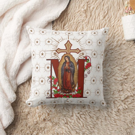 Virgin Guadalupe katholieke godsdienst Marian Cros Kussen (Deken)