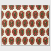 Virgin Guadalupe katholieke kerst Pointsettia Cadeaupapier (Vlak)