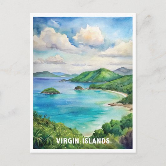 Virgin Islands National Park Watercolor Painting Briefkaart (Voorkant)