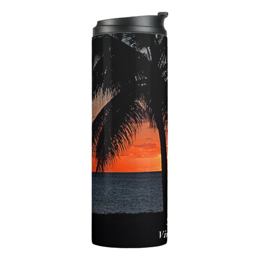 Virgin Islands St. Croix USVI Tropical Sunset Thermosbeker (Gedraaid links)