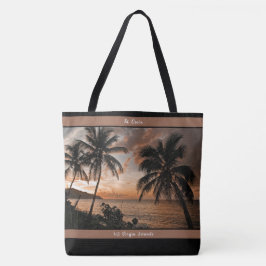 Virgin Islands Sunset USVI Tropical Personaliseren Tote Bag