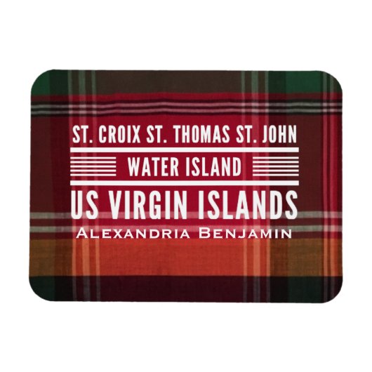 Virgin Islands USVI Caribbean Madras personalisere Magneet (Horizontaal)