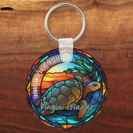 Virgin Islands Vacation Souvenir Sleutelhanger (Achterkant)