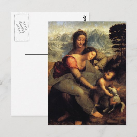Virgin & kind met St.Anne & Lamb Briefkaart (Voorkant / Achterkant)