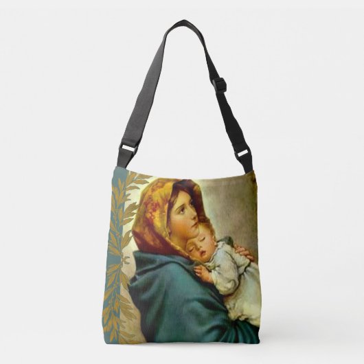 Virgin Madonna Mary met Baby Jesus Crossbody Tas (Voorkant)