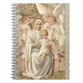 Virgin Madonna Mary met Child Jesus & Angels Notitieboek