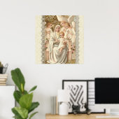 Virgin Madonna Mary met Child Jesus & Angels Poster (Thuiskantoor)