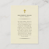 Virgin Martyr St. Apollonia Orthodox Prayer Card   Plaatskaartje (Achterkant)