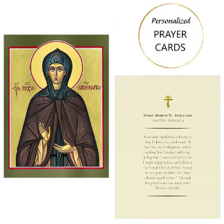 Virgin Martyr St. Apollonia Orthodox Prayer Card   Plaatskaartje