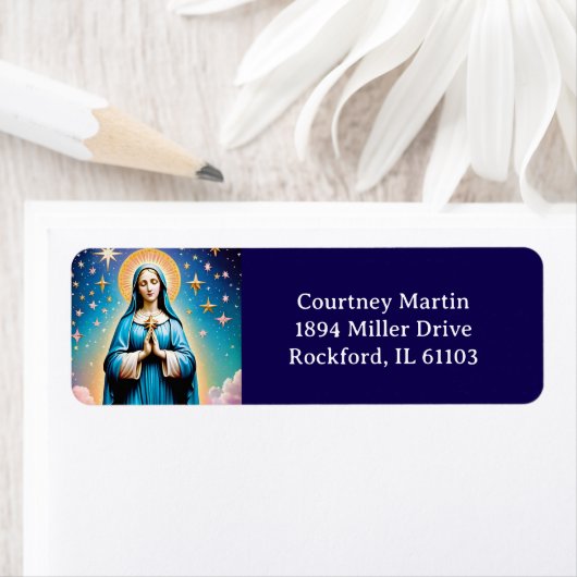 Virgin Mary Adreslabel Etiket (Insitu)