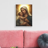 Virgin Mary and Child Jesus Stretched Canvas Print (Insitu (Woonkamer))