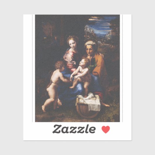 Virgin Mary and Child with John the Baptist Sticker (Vel)