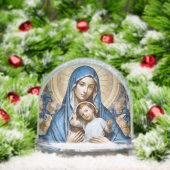 Virgin Mary and Christ Child in Soft Blues Golds Sneeuwbol (Kerstmis)