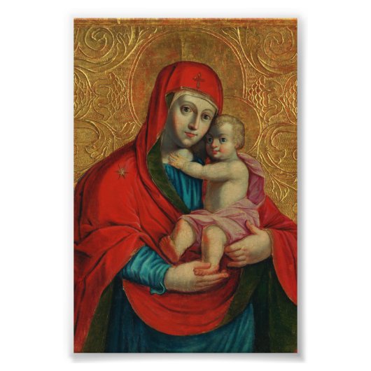 Virgin Mary and Jesus Child by Jan Rombauer Foto Afdruk (Voorkant)