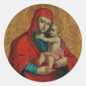 Virgin Mary and Jesus Child by Jan Rombauer Ronde Sticker (Voorkant)