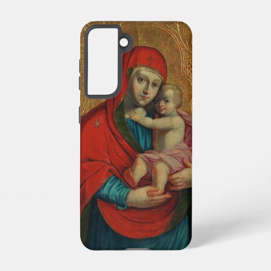Virgin Mary and Jesus Child by Jan Rombauer Samsung Galaxy Hoesje (Achterkant)