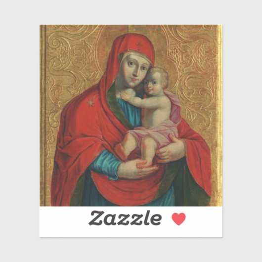 Virgin Mary and Jesus Child by Jan Rombauer Sticker (Vel)