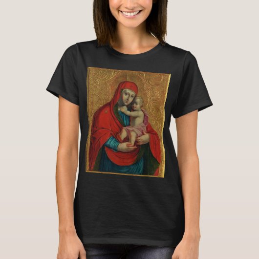 Virgin Mary and Jesus Child by Jan Rombauer T-shirt (Voorkant)