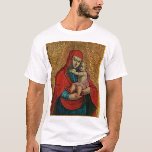 Virgin Mary and Jesus Child by Jan Rombauer T-shirt (Voorkant)