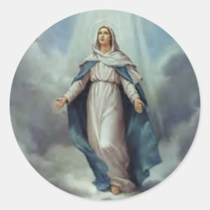 Virgin Mary Assumption Ronde Sticker