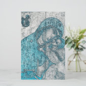 Virgin Mary Baby Jesus Angel Portret  Blue Briefpapier (Staand voorkant)