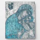 Virgin Mary Baby Jesus Angel Portret  Blue Fotoplaat (Voorkant)