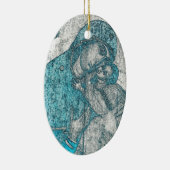Virgin Mary Baby Jesus Angel Portret Blue Keramisch Ornament (Rechts)
