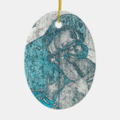 Virgin Mary Baby Jesus Angel Portret Blue Keramisch Ornament (Voorkant)