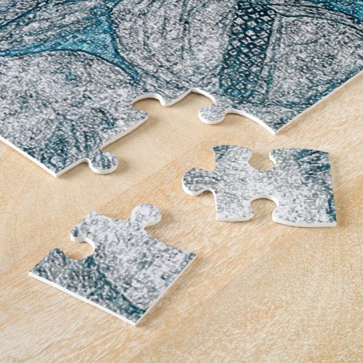 Virgin Mary Baby Jesus Angel Portret  Blue Legpuzzel (Zijkant)