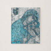 Virgin Mary Baby Jesus Angel Portret  Blue Legpuzzel (Verticaal)