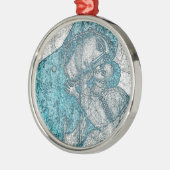Virgin Mary Baby Jesus Angel Portret  Blue Metalen Ornament (Links)