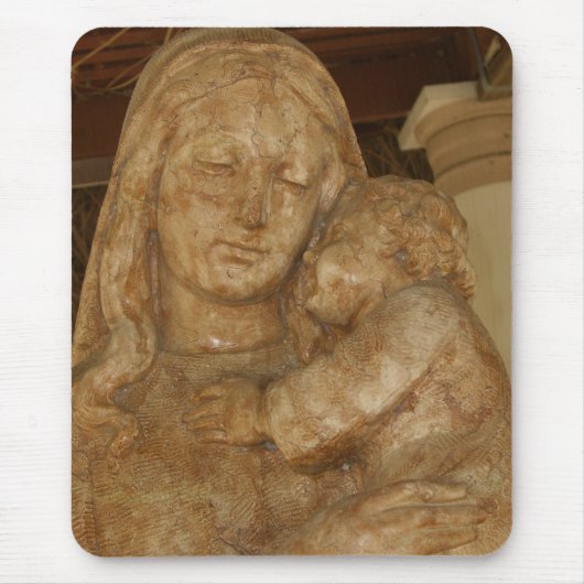 Virgin Mary & Baby Jesus-beeld Muismat (Voorkant)
