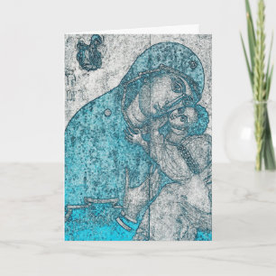 Virgin Mary Baby Jesus Christus Wish Feestdagen Kaart
