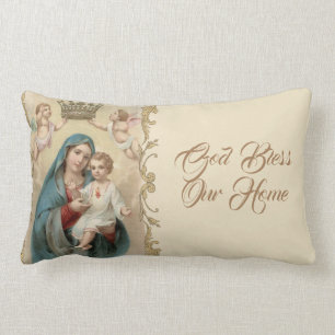 Virgin Mary Baby Jesus Gold Decor Kussen