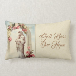 Virgin Mary Baby Jesus Gold Decor over Kussen