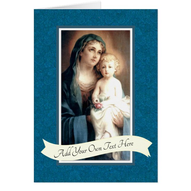 Virgin Mary Baby Jesus Pink Rose (Voorkant)