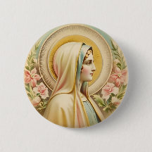 Virgin Mary Badge Button