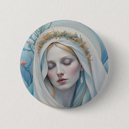 Virgin Mary Badge Button