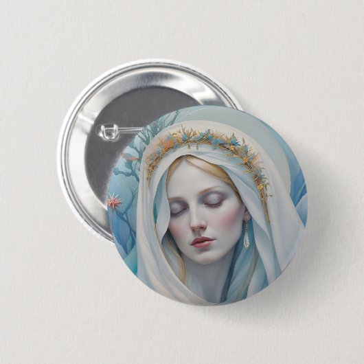 Virgin Mary Badge Button (Voorkant /achterkant)