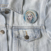 Virgin Mary Badge Button (In situ)