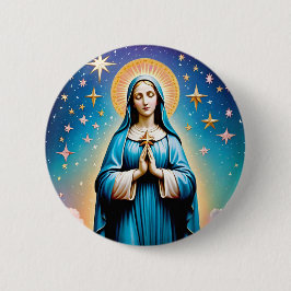 Virgin Mary Badge Button