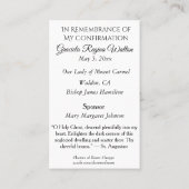 Virgin Mary bevestigt bevestiging van de Dove Heil Visitekaartje (Achterkant)