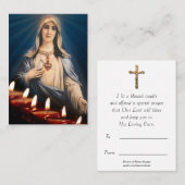Virgin Mary Blessed Lit Candles Prayer Heilige Kaa Visitekaartje (Voorkant / Achterkant)