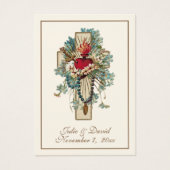 Virgin Mary Blue Floral Wedding Favor Kaart (Voorkant)